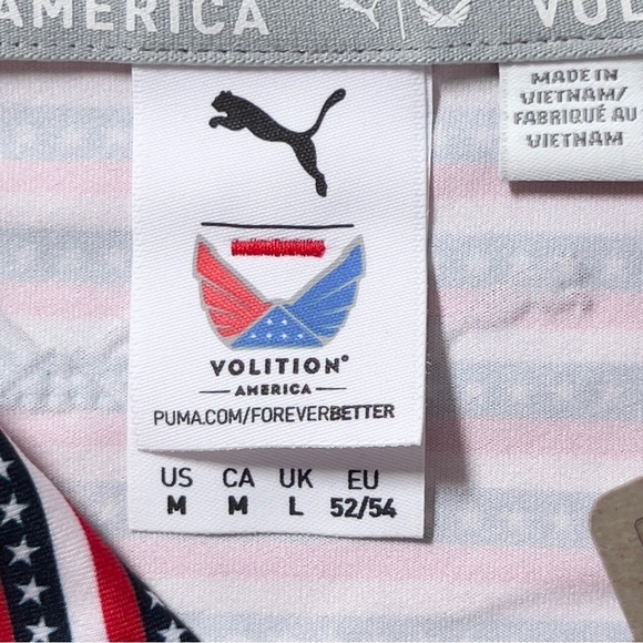Puma Golf Volition Liberty Polo Shirt Sz M Short Sleeve America Red White Blue - Picture 6 of 11
